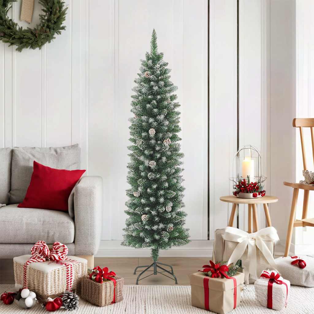 Sapin de Noël artificiel mince avec support 180 cm PVC - XIOS