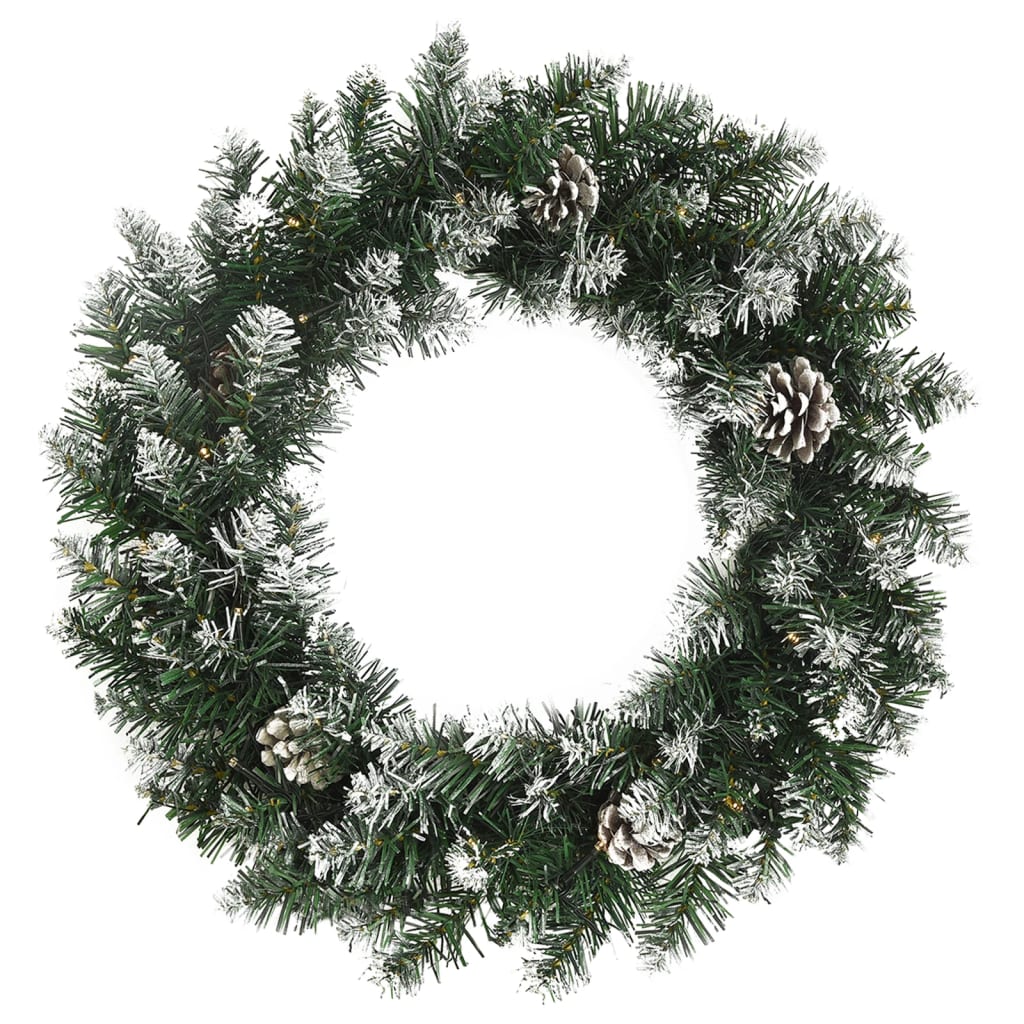 Couronne de Noël avec lumières LED Vert 60 cm PVC - XIOS