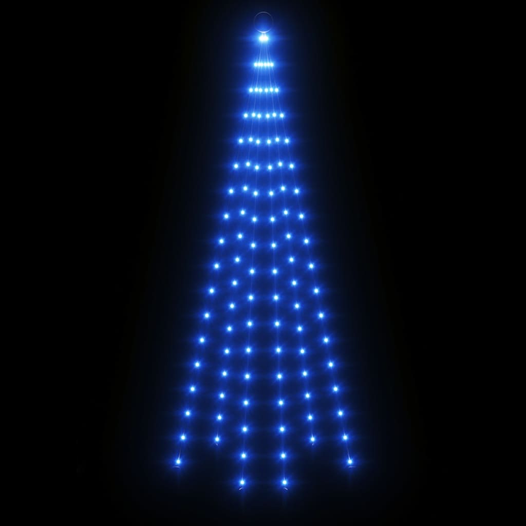 Sapin de Noël sur mât de drapeau 108 LED Bleues 180 cm - XIOS