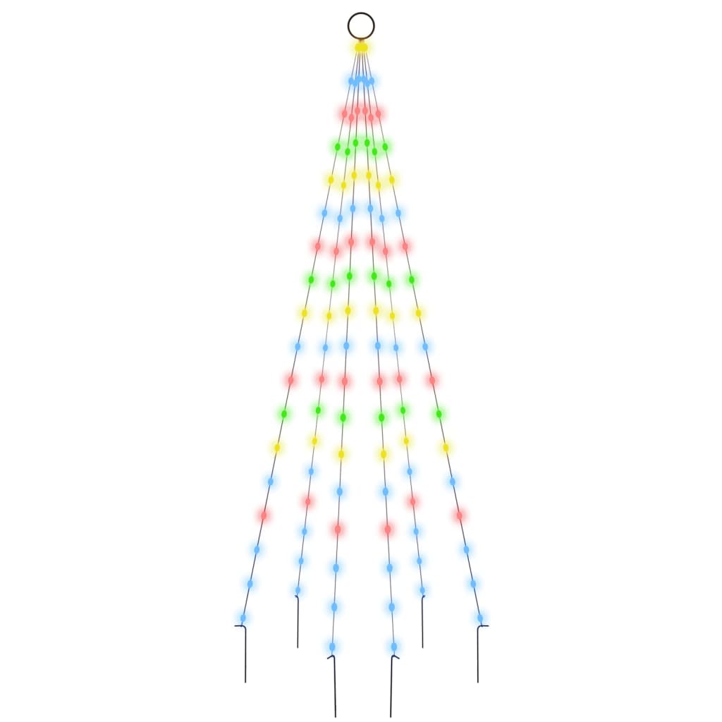 Sapin de Noël sur mât de drapeau 108 LED Colorées 180 cm - XIOS