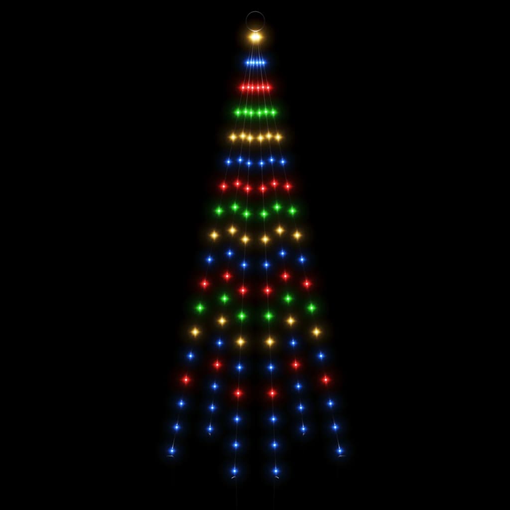 Sapin de Noël sur mât de drapeau 108 LED Colorées 180 cm - XIOS