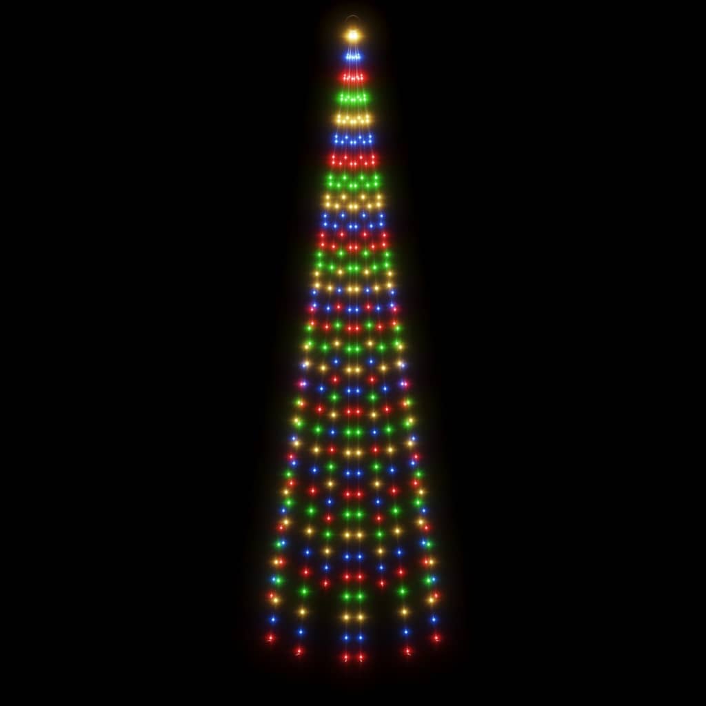 Sapin de Noël sur mât de drapeau 310 LED Colorées 300 cm - XIOS