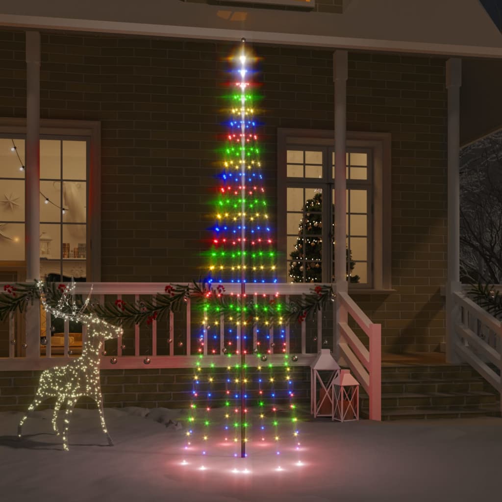 Sapin de Noël sur mât de drapeau 310 LED Colorées 300 cm - XIOS