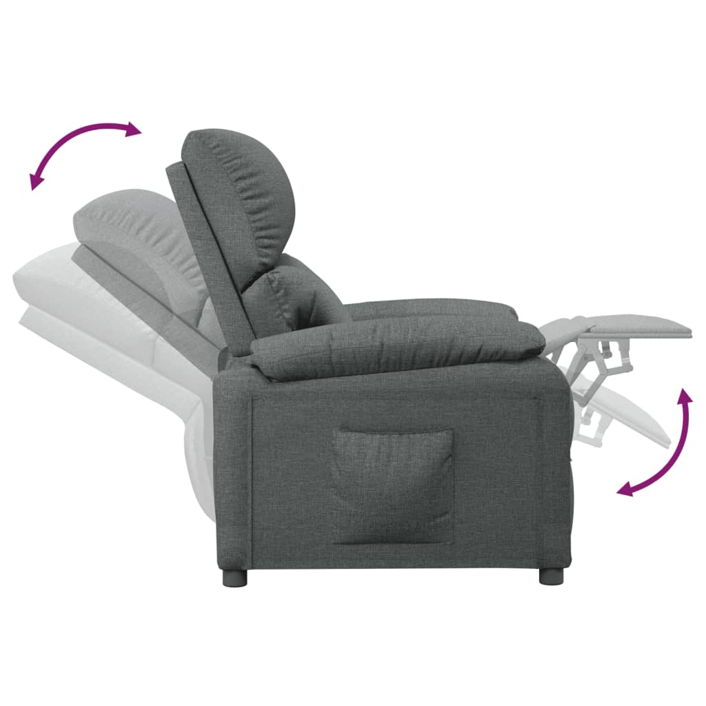 Fauteuil inclinable Gris foncé Tissu - XIOS