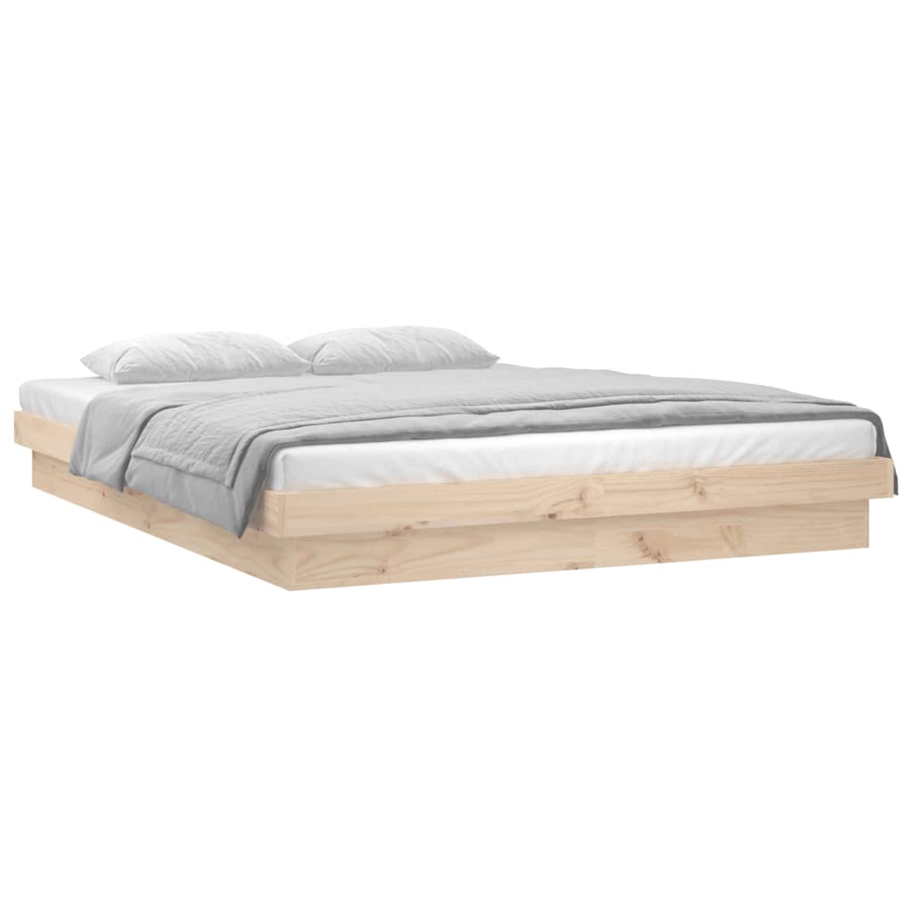 Cadre de lit à LED sans matelas 120x200 cm bois massif - XIOS