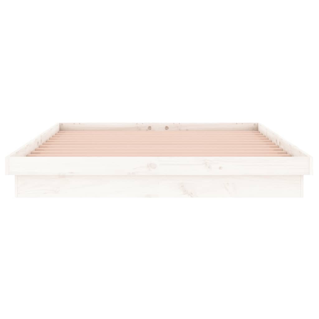 Cadre de lit à LED sans matelas blanc bois massif - XIOS