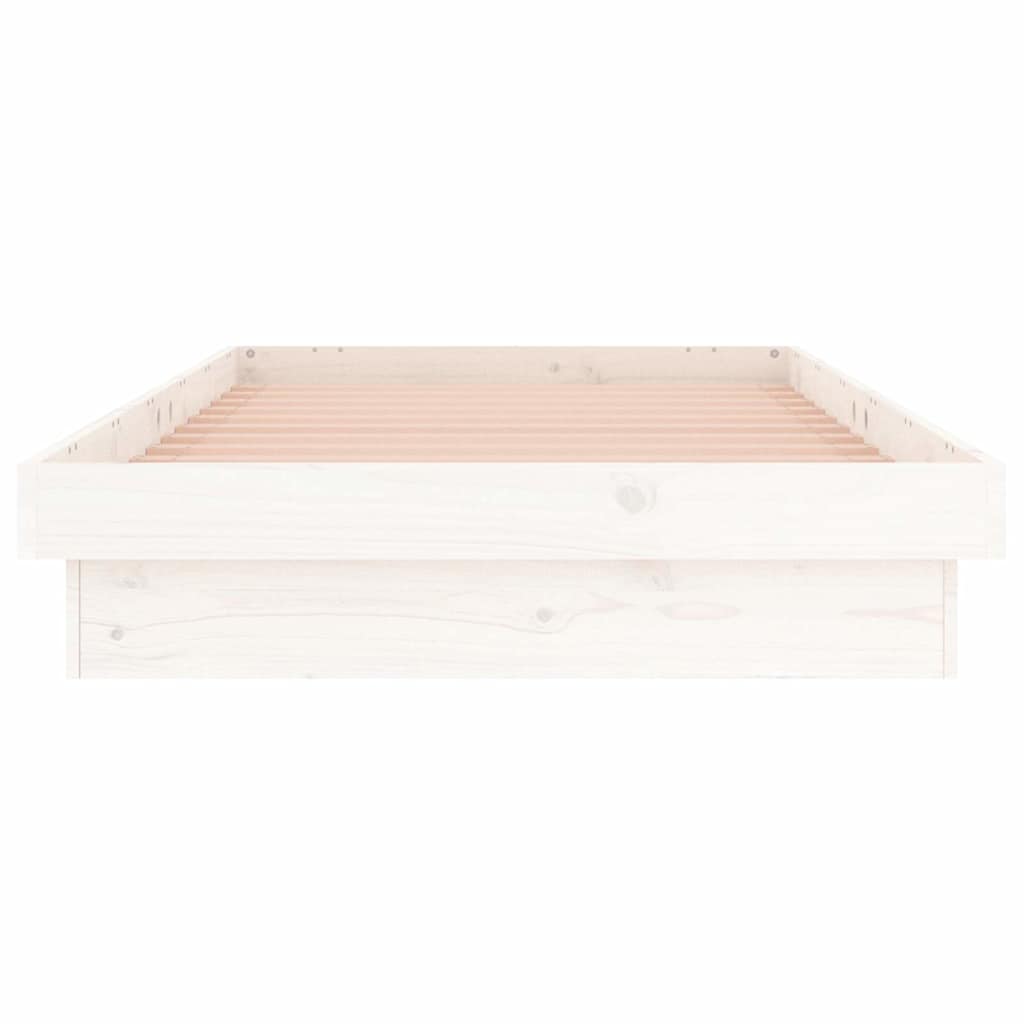 Cadre de lit à LED sans matelas blanc bois massif - XIOS