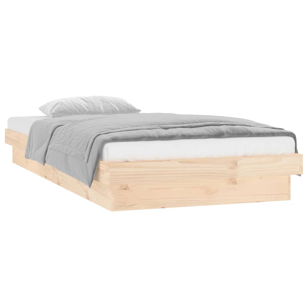 Cadre de lit à LED sans matelas bois massif - XIOS