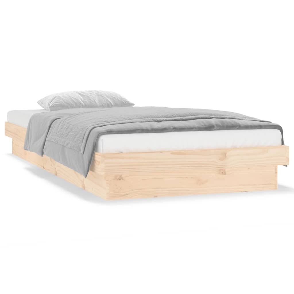 Cadre de lit à LED sans matelas bois massif - XIOS