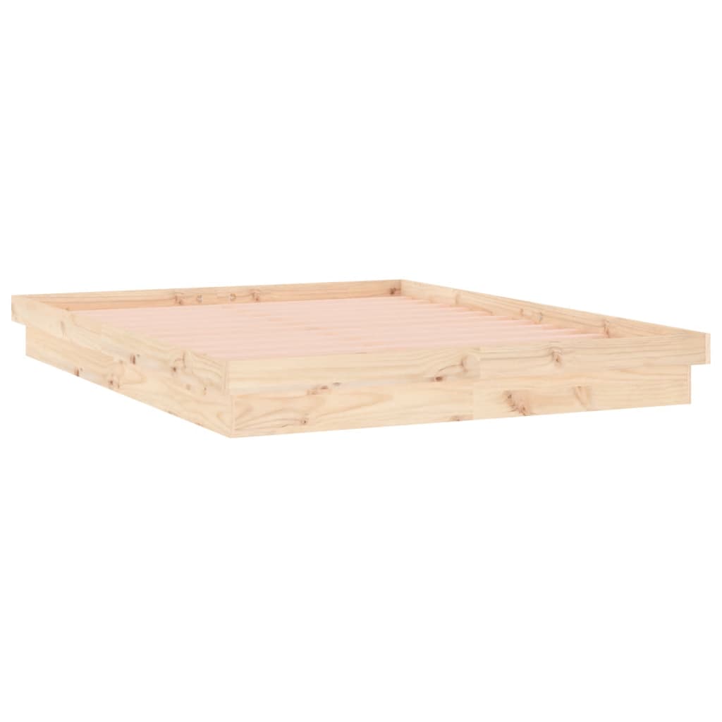 Cadre de lit à LED sans matelas bois massif - XIOS