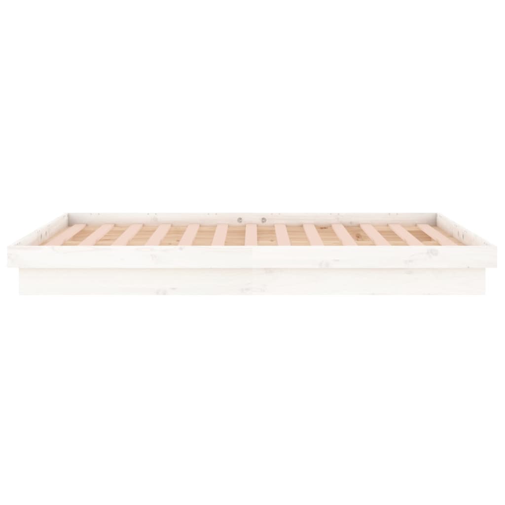 Cadre de lit à LED sans matelas blanc bois massif - XIOS