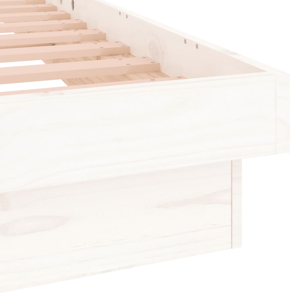 Cadre de lit à LED sans matelas blanc bois massif - XIOS