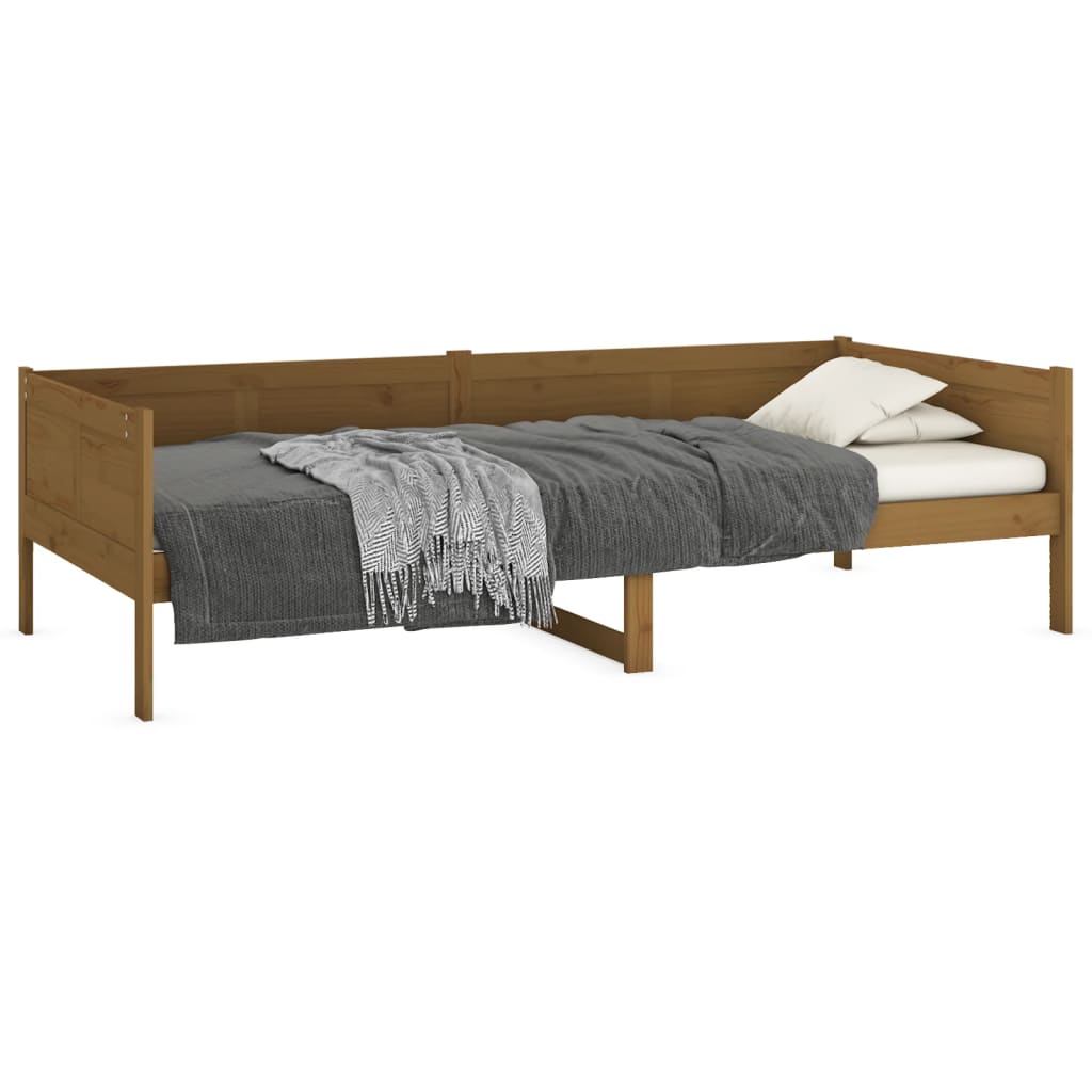Lit de jour sans matelas marron miel bois pin massif 90x190 cm - XIOS