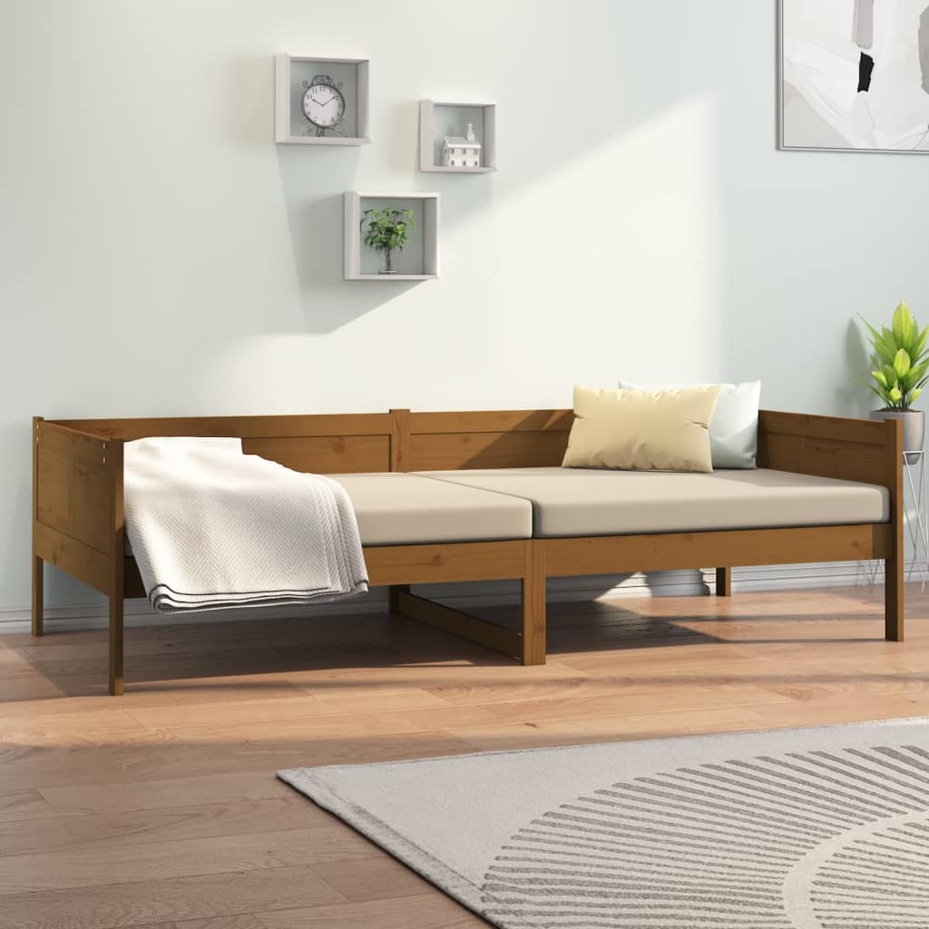 Lit de jour sans matelas marron miel bois pin massif 90x190 cm - XIOS
