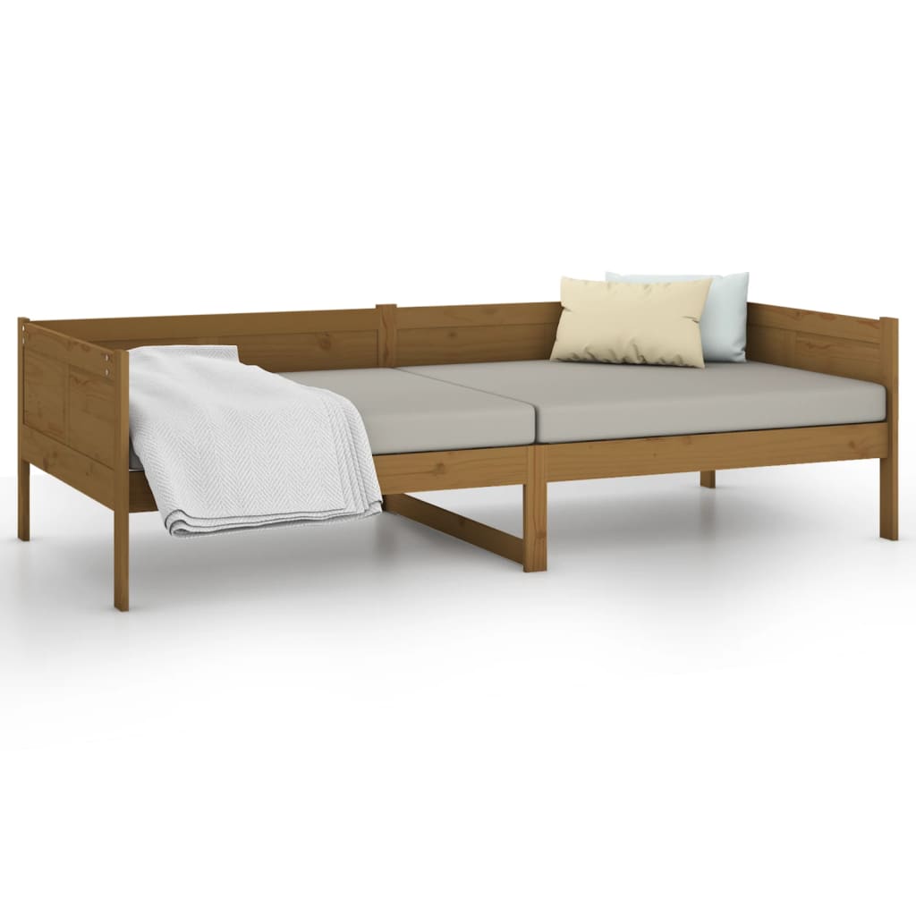 Lit de jour sans matelas marron miel bois pin massif 90x190 cm - XIOS