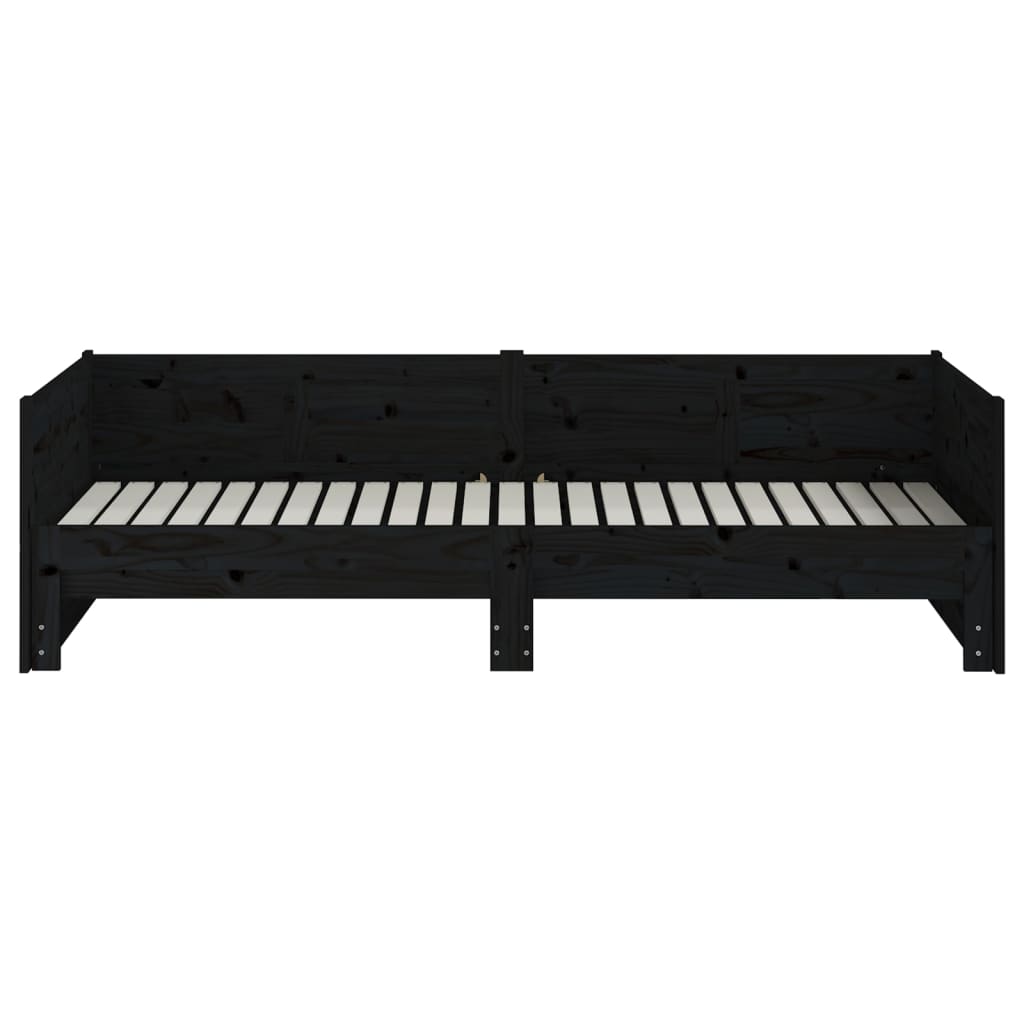 Lit coulissant sans matelas noir 2x(90x200) cm - XIOS