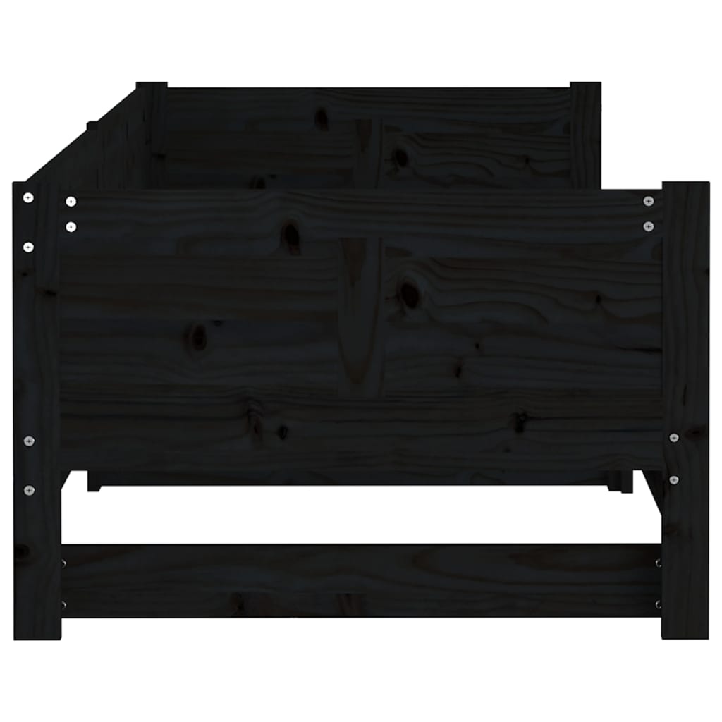 Lit coulissant sans matelas noir 2x(90x200) cm - XIOS