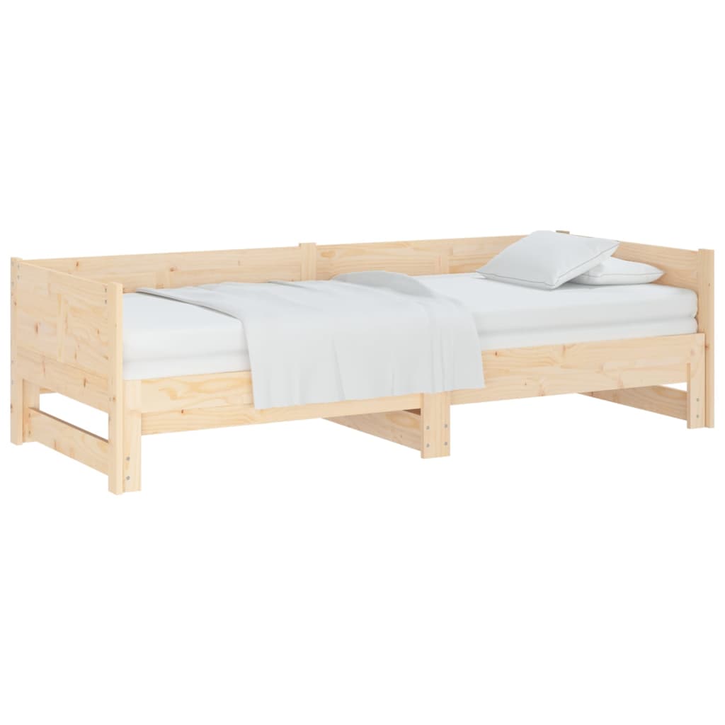 Lit coulissant sans matelas bois de pin massif 2x(90x190) cm - XIOS