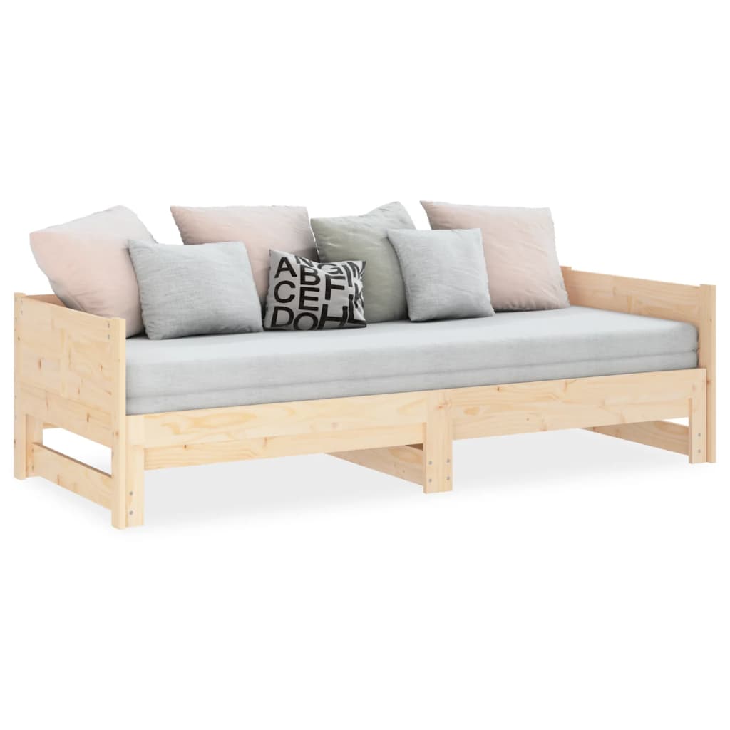 Lit coulissant sans matelas bois de pin massif 2x(90x190) cm - XIOS