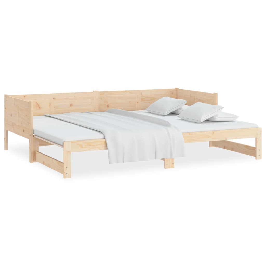 Lit coulissant sans matelas bois de pin massif 2x(90x190) cm - XIOS