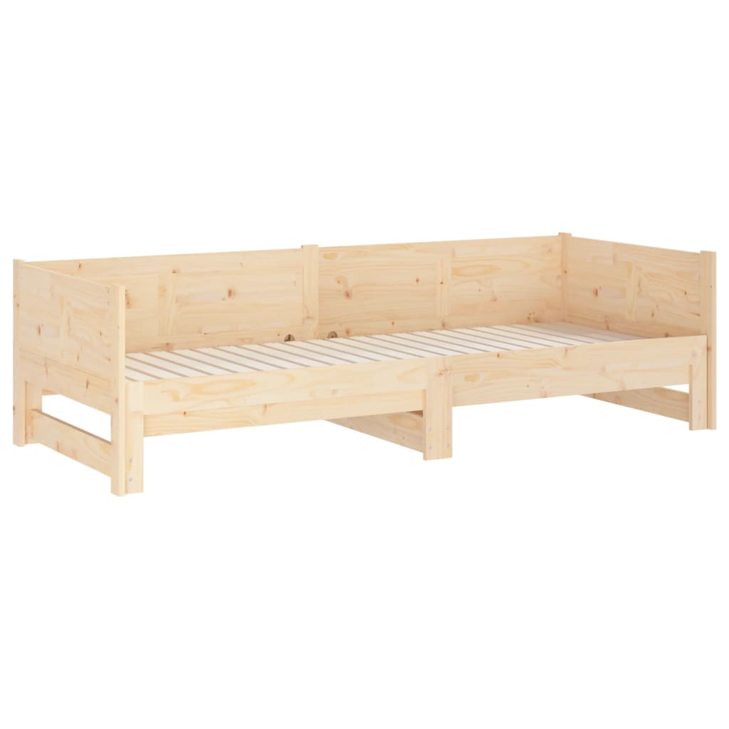 Lit coulissant sans matelas bois de pin massif 2x(90x190) cm - XIOS