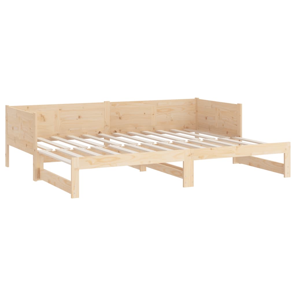 Lit coulissant sans matelas bois de pin massif 2x(90x190) cm - XIOS
