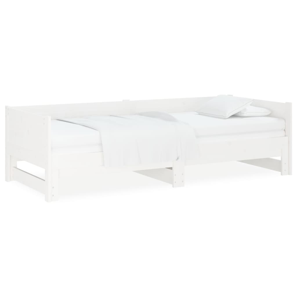 Lit coulissant sans matelas blanc 2x(90x190) cm - XIOS
