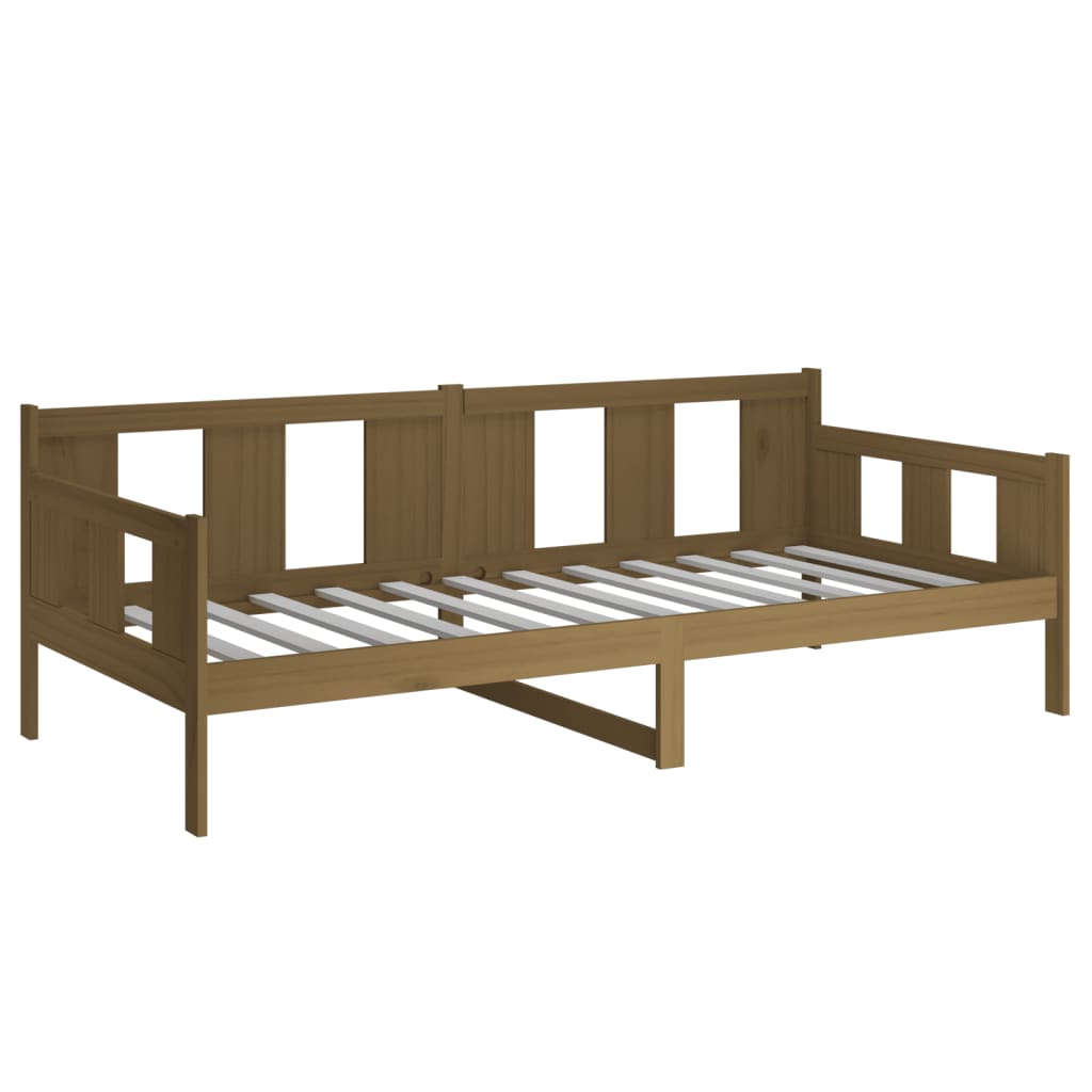 Lit de jour sans matelas marron miel bois pin massif 90x190 cm - XIOS