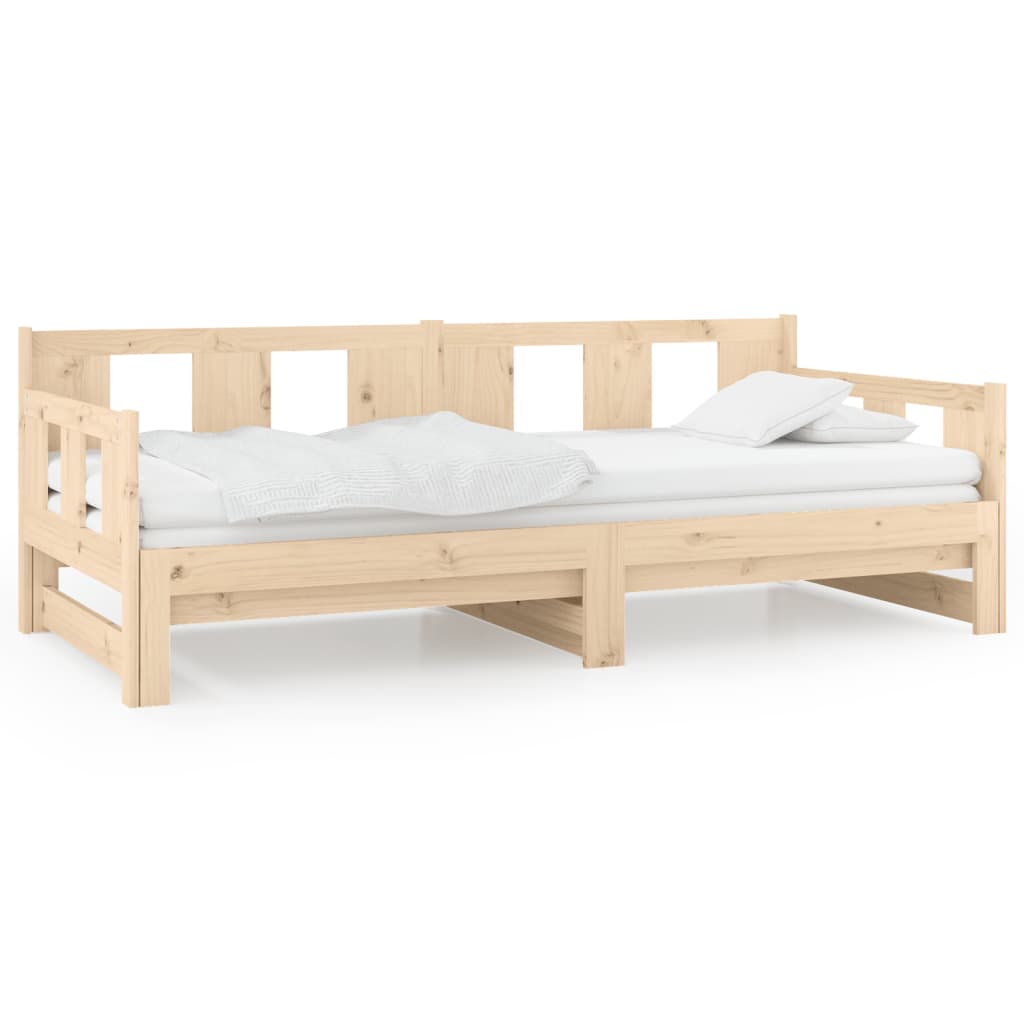 Lit coulissant sans matelas bois de pin solide 2x(80x200) cm - XIOS