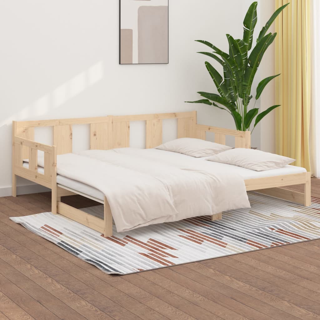 Lit coulissant sans matelas bois de pin solide 2x(80x200) cm - XIOS