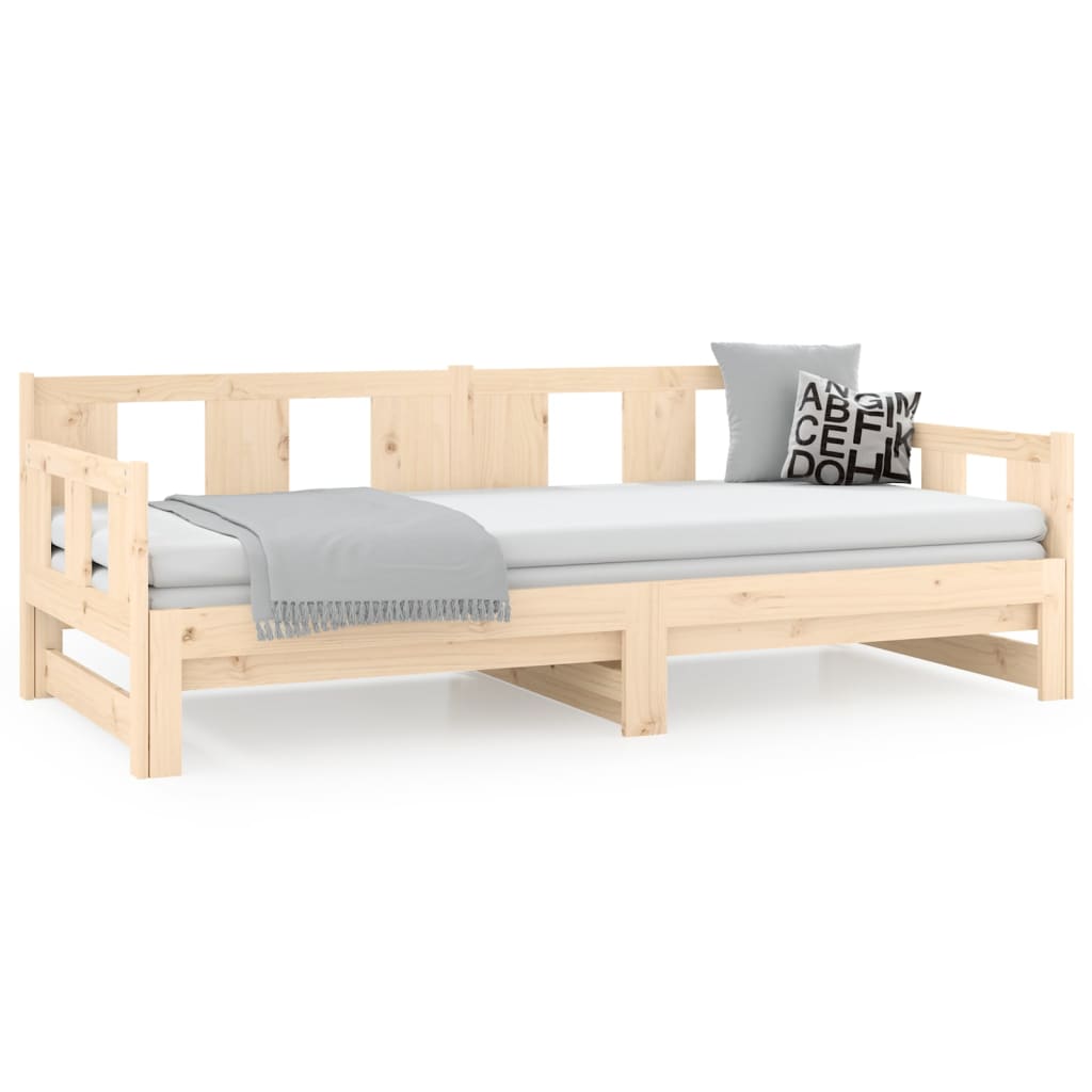 Lit coulissant sans matelas bois de pin solide 2x(80x200) cm - XIOS
