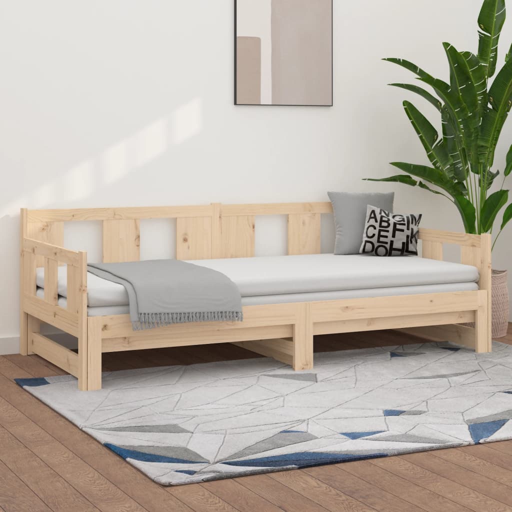 Lit coulissant sans matelas bois de pin solide 2x(80x200) cm - XIOS