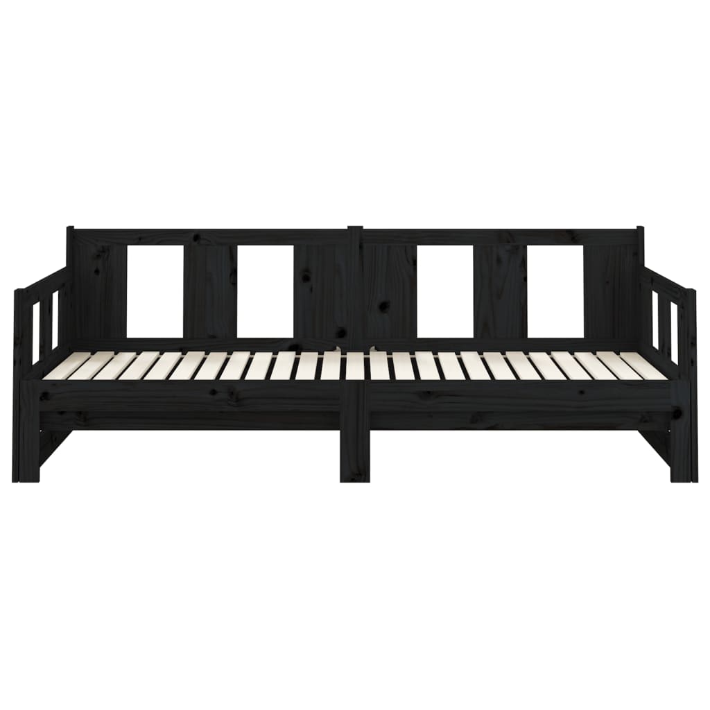 Lit coulissant sans matelas noir 2x(80x200)cm - XIOS