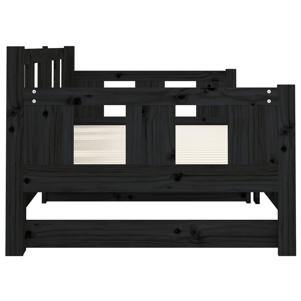Lit coulissant sans matelas noir 2x(80x200)cm - XIOS