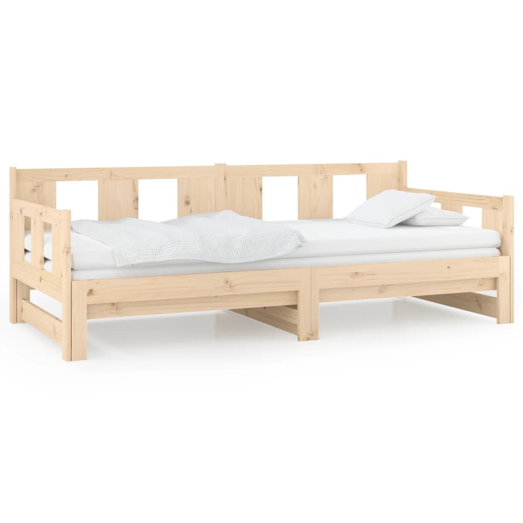 Lit coulissant sans matelas bois de pin massif 2x(90x190) cm - XIOS