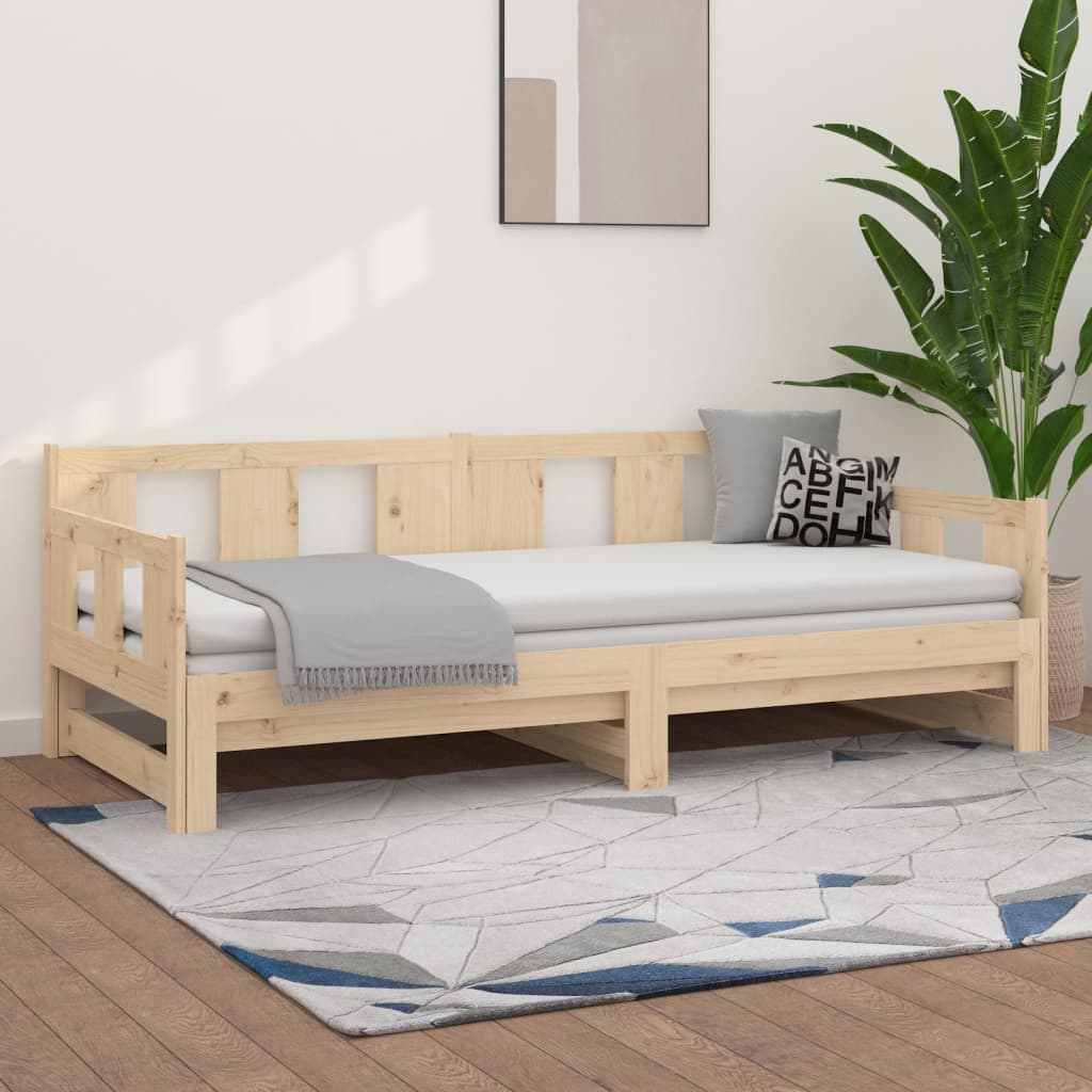 Lit coulissant sans matelas bois de pin massif 2x(90x190) cm - XIOS