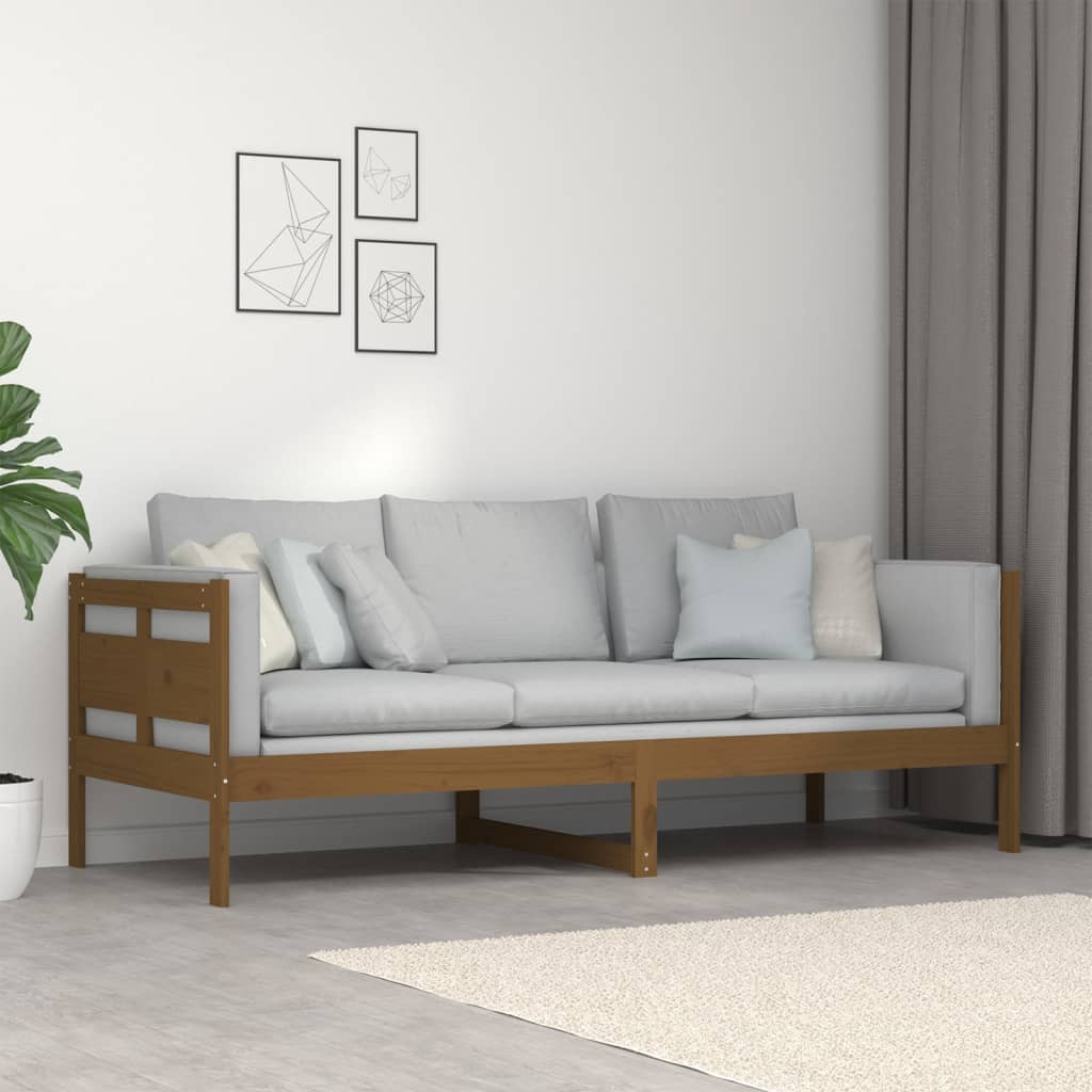 Lit de jour sans matelas marron miel bois pin massif 80x200 cm - XIOS