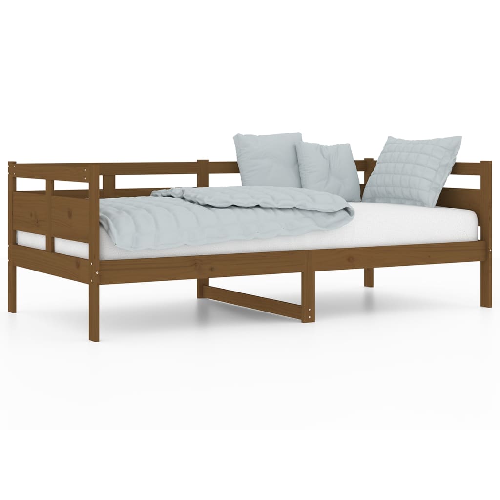 Lit de jour sans matelas marron miel bois pin massif 90x190 cm - XIOS