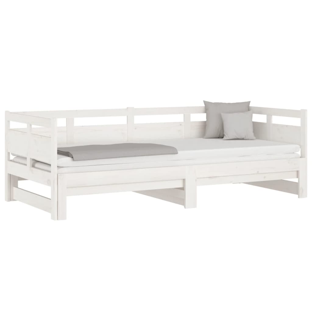 Lit coulissant sans matelas blanc 2x(90x200) cm - XIOS