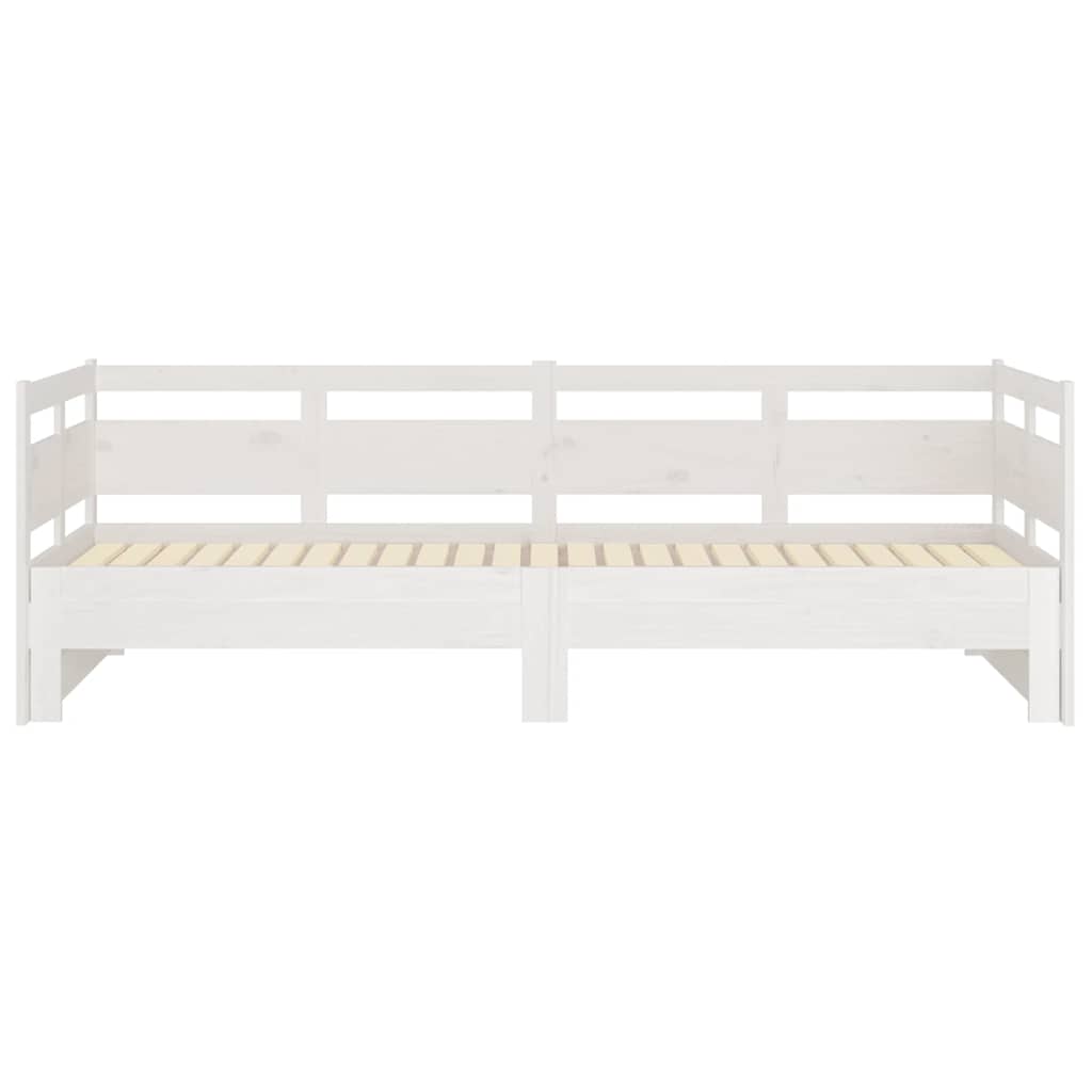 Lit coulissant sans matelas blanc 2x(90x200) cm
