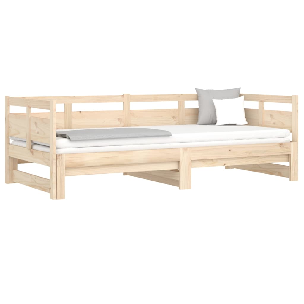 Lit coulissant sans matelas bois de pin solide 2x(80x200) cm - XIOS