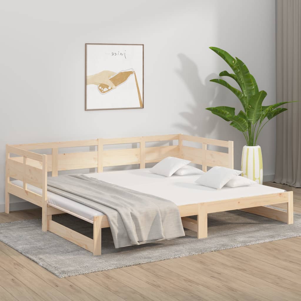 Lit coulissant sans matelas bois de pin solide 2x(80x200) cm - XIOS