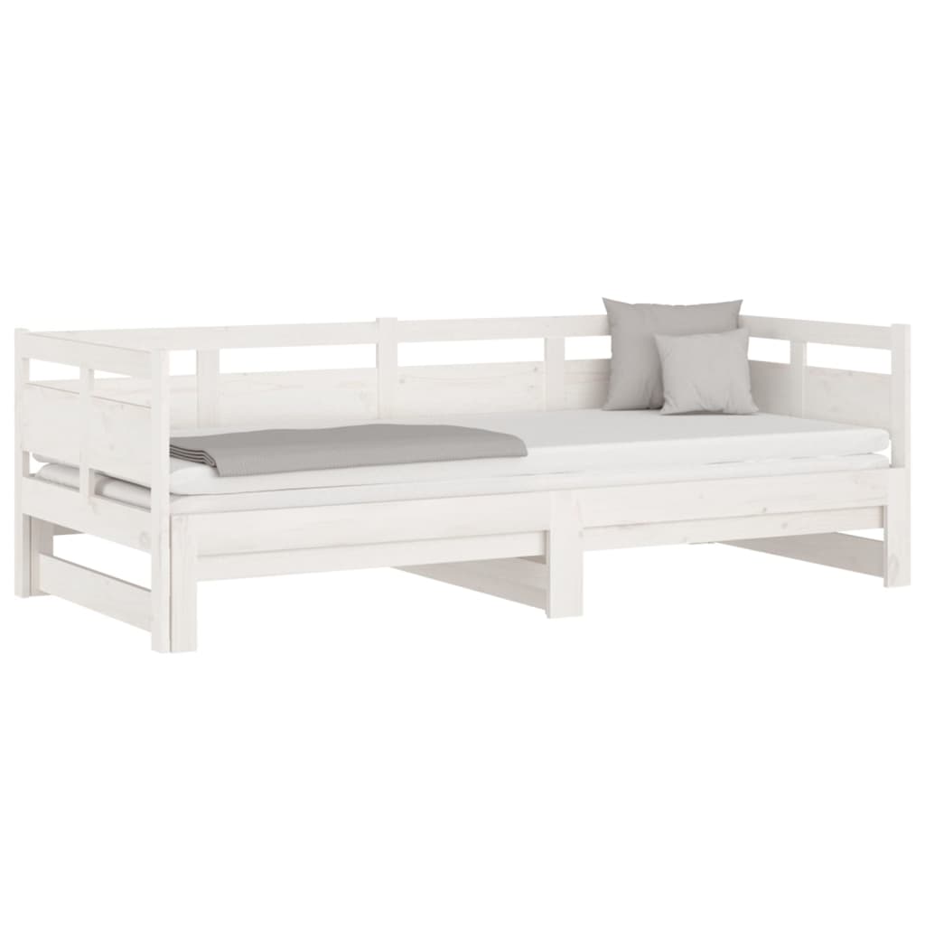 Lit coulissant sans matelas blanc 2x(80x200)cm - XIOS
