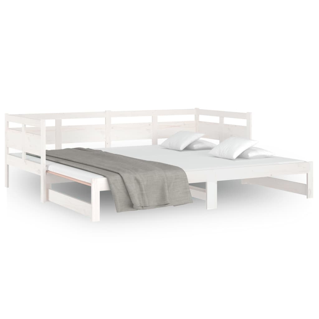 Lit coulissant sans matelas blanc 2x(80x200)cm - XIOS