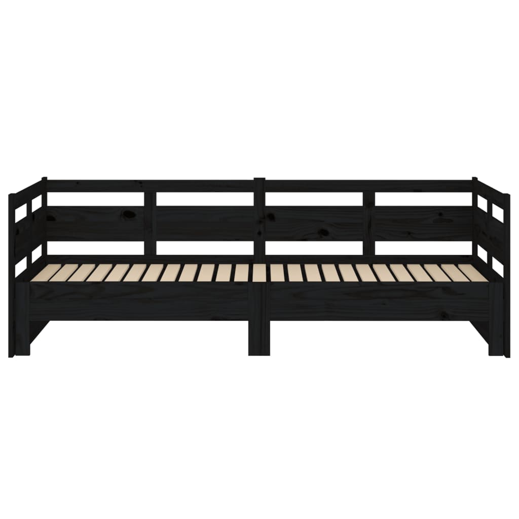 Lit coulissant sans matelas noir 2x(80x200)cm - XIOS