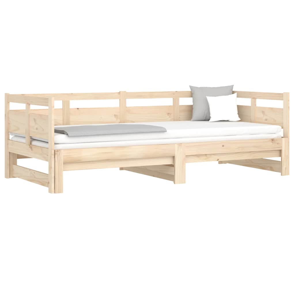 Lit coulissant sans matelas bois de pin massif 2x(90x190) cm - XIOS