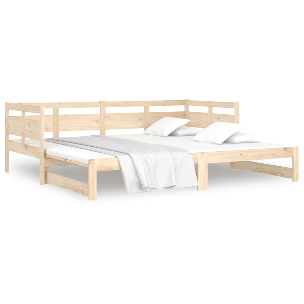 Lit coulissant sans matelas bois de pin massif 2x(90x190) cm - XIOS