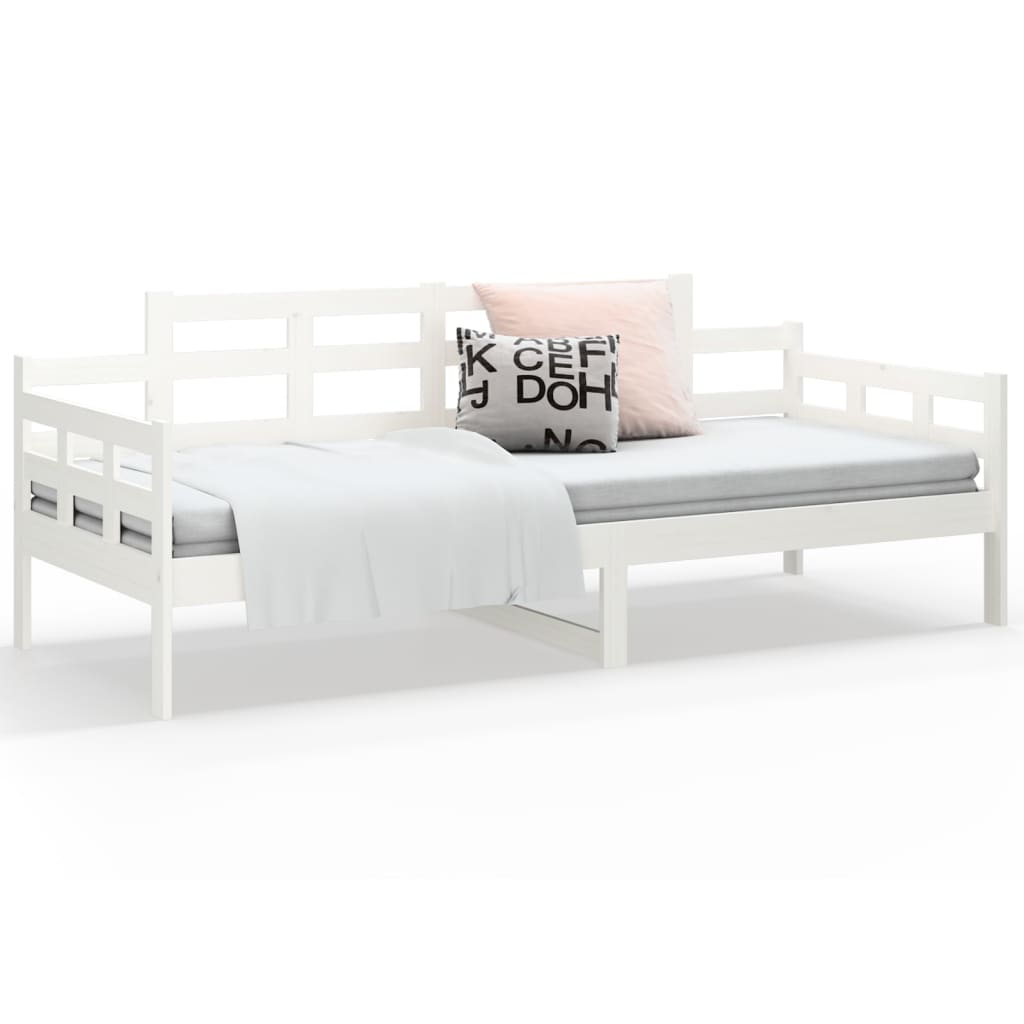 Lit de jour sans matelas blanc bois de pin massif 90x200 cm - XIOS