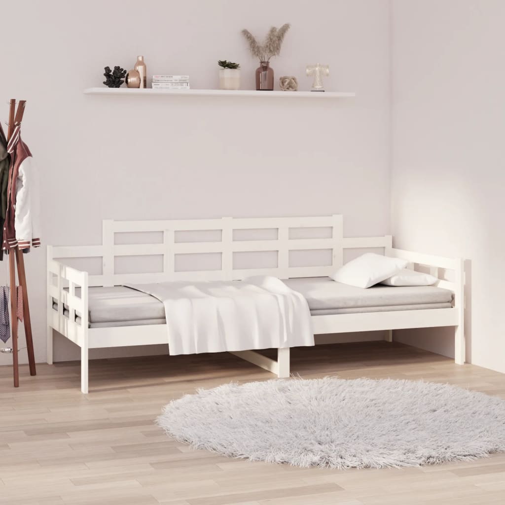 Lit de jour sans matelas blanc bois de pin massif 90x200 cm - XIOS
