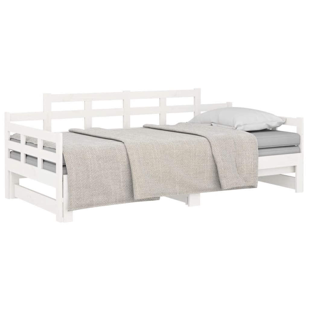 Lit coulissant sans matelas blanc 2x(90x200) cm - XIOS